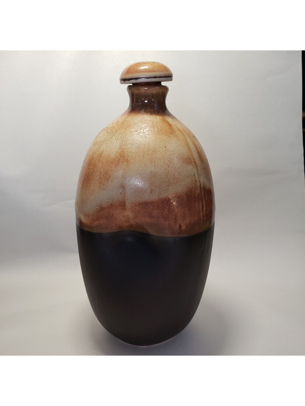 Vintage Gotek Colonia Tover Pottery Jug Cork Stopper Pinched Bottle